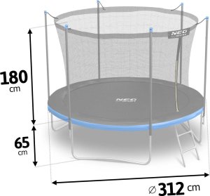 Trampolina ogrodowa Neo-Sport NeoSport Trampolina ogrodowa 10ft/312cm z siatką wewnętrzną i drabinką 5