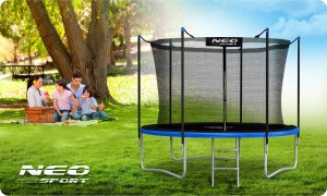 Trampolina ogrodowa Neo-Sport NeoSport Trampolina ogrodowa 10ft/312cm z siatką wewnętrzną i drabinką 9