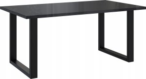 Selsey Stół Brooklyn 160x90 cm czarny połysk z czarnymi nogami w kształcie U 1