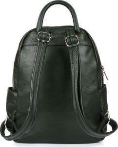 Vera Pelle Ciemno- zielony Włoski Plecak Skórzany A4 damski dużo kieszeni C79 4