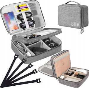 Wobell ORGANIZER PODRÓŻNY TORBA NA KABLE ŁADOWARKI AKCESORIA +5 RZEPÓW 3