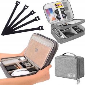 Wobell ORGANIZER PODRÓŻNY TORBA NA KABLE ŁADOWARKI AKCESORIA +5 RZEPÓW 4