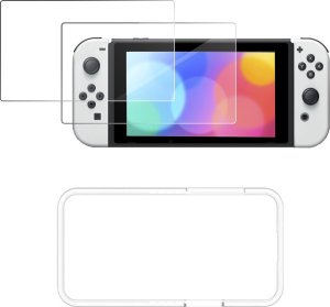 Braders 2x Szkło Hartowane + Zestaw Montażowy do Nintendo Switch Oled 2021 1