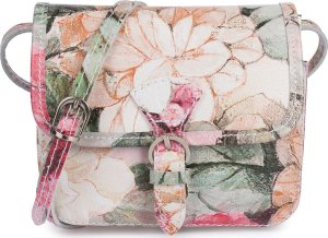 Beltimore Damska Skórzana Mała Torebka Listonoszka Beltimore kwiaty K66 3