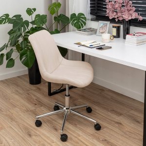 Krzesło biurowe Szchara KRZESŁO OBROTOWE BIUROWE FOTEL DO BIURKA WELUROWY 3