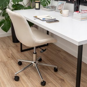 Krzesło biurowe Szchara KRZESŁO OBROTOWE BIUROWE FOTEL DO BIURKA WELUROWY 8