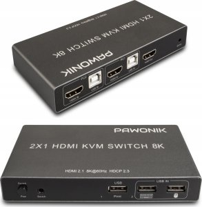 Pawonik KONSOLA KVM HDMI 2.1 Przełącznik Switch 4K120Hz 8K one size 1