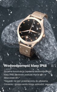 Smartwatch Gino Rossi Zegarek dziecięcy komunia G. ROSSI SMARTWATCH r.gold/pasek silikonowy + siatka mesh 12