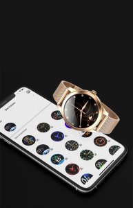 Smartwatch Gino Rossi Zegarek dziecięcy komunia G. ROSSI SMARTWATCH r.gold/pasek silikonowy + siatka mesh 4