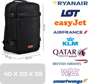 Meteor Plecak kabinowy Meteor Hermod 20 l czarny Uniwersalny 8