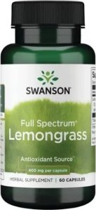 Swanson Swanson - Full Spectrum Lemongrass, Trawa Cytrynowa, 400mg, 60 kapsułek 1