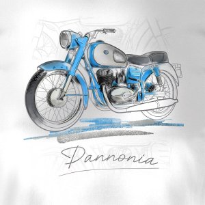Topslang Koszulka z motocyklem na motor Pannonia panonia męska biała REGULAR M 2