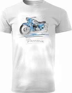 Topslang Koszulka z motocyklem na motor Pannonia panonia męska biała REGULAR L 1