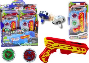 LeanToys Zestaw Pistolet Wyrzutnia 2 Metalowe Krążki Czerwony Światła 1