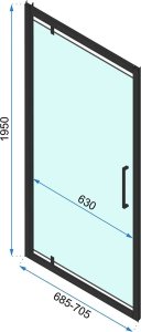 Rea Drzwi Prysznicowe Uchylne Rapid Swing 70 6