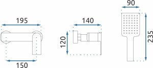 Bateria prysznicowa Rea Bateria prysznicowa ze słuchawką REA STORM Czarna 6