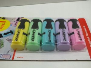 Edding Mini zakreślacz e-7 EDDING, 5 szt., blister, mix kolorów pastelowych 3