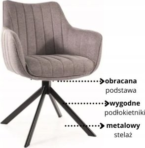 Signal Krzesło tapicerowane AZALIA Brego szare 10