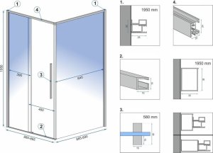 Rea Kabina prysznicowa SOLAR BLACK MAT 90x90 7