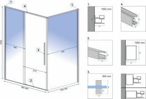 Rea Kabina prysznicowa SOLAR BLACK MAT 80x100 7