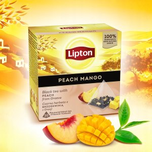 Lipton Herbata LIPTON, piramidki, czarna, brzoskwinia z mango, 20 torebek 3