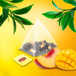 Lipton Herbata LIPTON, piramidki, czarna, brzoskwinia z mango, 20 torebek 4