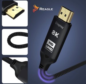 Kabel Reagle Reagle Kabel Display Port do HDMI DP DisplayPort 8K@60Hz 4k@144Hz 2M 4
