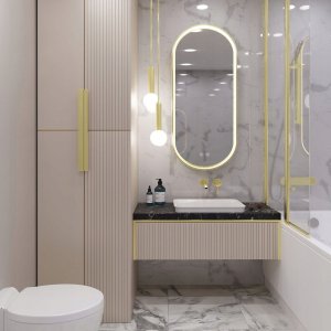 Lustro Tutumi LUSTRO ŚCIENNE LED OVL 50x100cm Złote 2