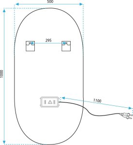 Lustro Tutumi LUSTRO ŚCIENNE LED OVL 50x100cm Złote 9