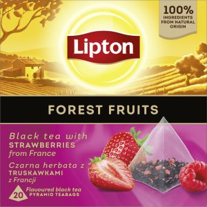 Lipton Forest Fruits Czarna herbata z truskawkami z Francji 20 torebek 2