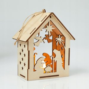 Techrebal DREWNIANY LAMPION ADWENTOWY NA RORATY ŚWIĘTA LED 3