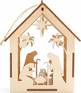 Techrebal DREWNIANY LAMPION ADWENTOWY NA RORATY ŚWIĘTA LED 5