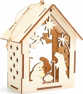 Techrebal DREWNIANY LAMPION ADWENTOWY NA RORATY ŚWIĘTA LED 7