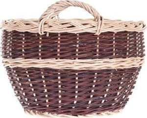 WickerPL Wiklinowy kosz ogrodowy okrągły z uchwytami pojemnik wiklinowy osłonka na doniczkę 50 H32 cm 3