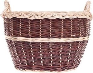 WickerPL Wiklinowy kosz ogrodowy okrągły z uchwytami pojemnik wiklinowy osłonka na doniczkę 50 H32 cm 4