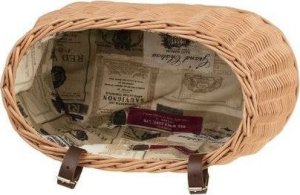 WickerPL akcesoria rowerowe KOSZ NA ROWER z paskami skórzanymi i OBSZYCIEM 35x17 H19 CM 12