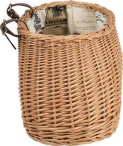 WickerPL akcesoria rowerowe KOSZ NA ROWER z paskami skórzanymi i OBSZYCIEM 35x17 H19 CM 3