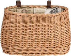 WickerPL akcesoria rowerowe KOSZ NA ROWER z paskami skórzanymi i OBSZYCIEM 35x17 H19 CM 5