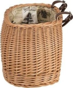 WickerPL akcesoria rowerowe KOSZ NA ROWER z paskami skórzanymi i OBSZYCIEM 35x17 H19 CM 6