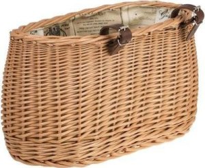 WickerPL akcesoria rowerowe KOSZ NA ROWER z paskami skórzanymi i OBSZYCIEM 35x17 H19 CM 7
