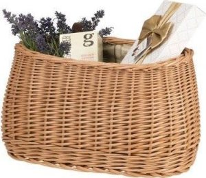 WickerPL akcesoria rowerowe KOSZ NA ROWER z paskami skórzanymi i OBSZYCIEM 35x17 H19 CM 9
