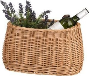 WickerPL akcesoria rowerowe KOSZ NA ROWER z paskami skórzanymi i OBSZYCIEM 35x17 H19 CM 10