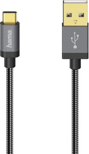 Kabel USB Hama USB-A - USB-C 0.75 m Szary (001357900000) 2