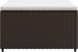 vidaXL Podnóżek ogrodowy z poduszką, brązowy, polirattan 4