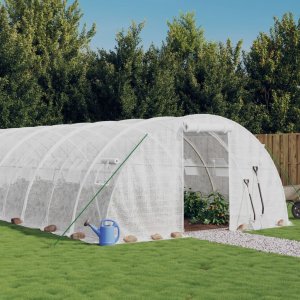 vidaXL Szklarnia ze stalową ramą, biała, 24 m, 6x4x2 m 1