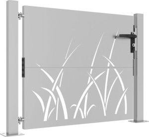 vidaXL vidaXL Furtka ogrodowa, 105x80 cm, stal kortenowska, motyw trawy 3