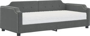 vidaXL vidaXL Sofa z materacem do spania, ciemnoszara, 90x200 cm, tkanina 2