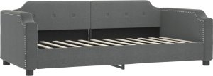 vidaXL vidaXL Sofa z materacem do spania, ciemnoszara, 90x200 cm, tkanina 3