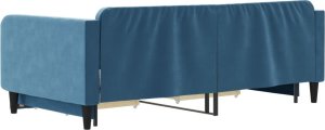 vidaXL vidaXL Sofa rozsuwana z szufladami, niebieska, 100x200 cm, aksamit 5