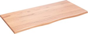 vidaXL vidaXL Blat do łazienki, jasnobrązowy, 100x50x2 cm, lite drewno 2